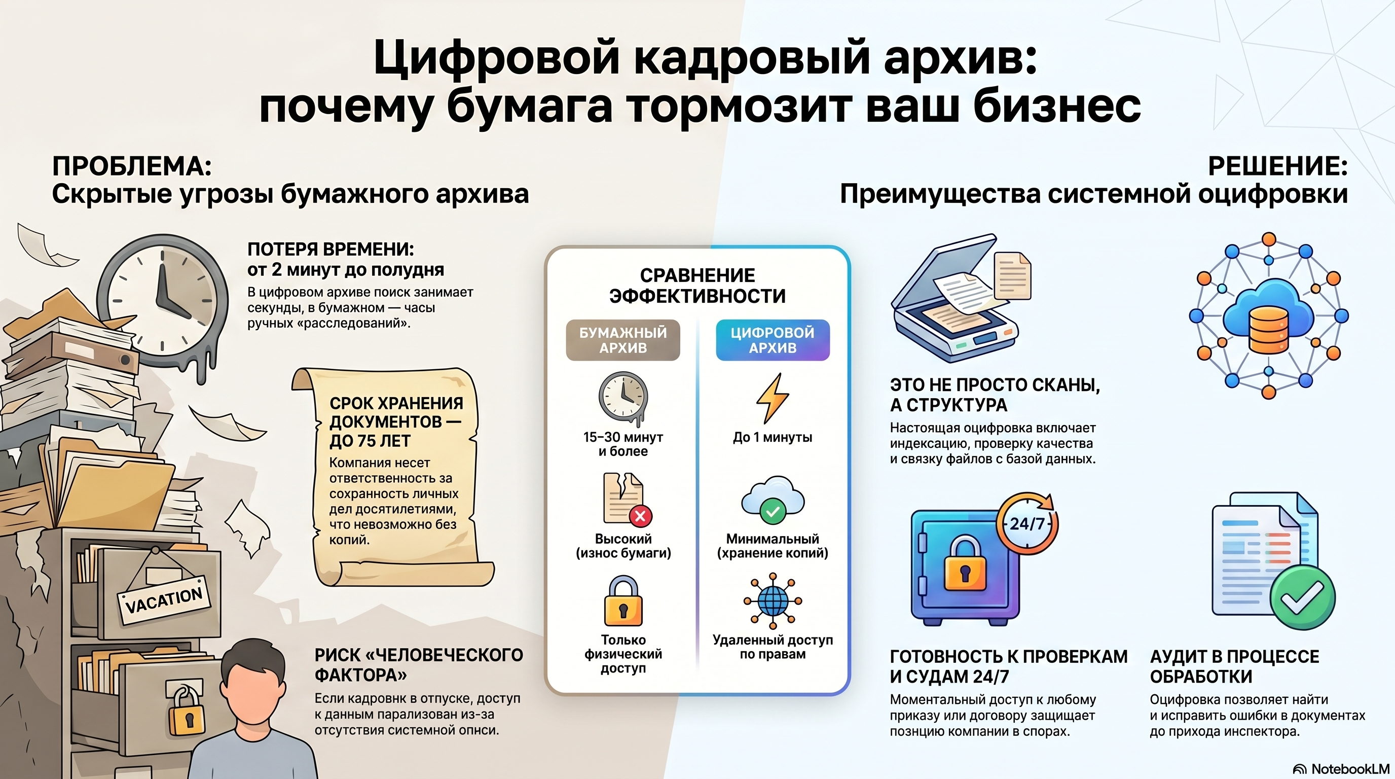 Кадровик, который не оцифровал личные дела — саботирует работу компании. Жёстко, но факты